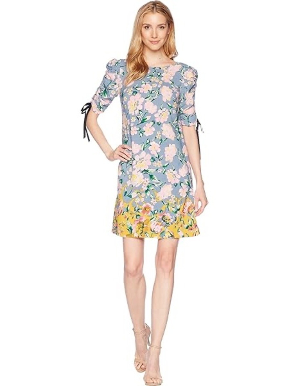 Donna Morgan Floral Mini Dress in Blue, Pink & Yellow - Anthropologie